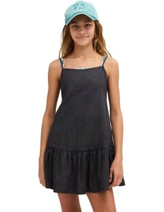 Girls 8-16 Lovestar Mini Dress In Black Pebble