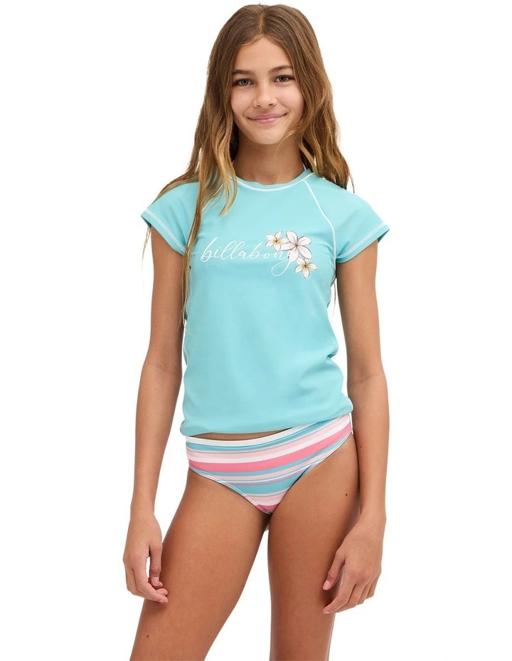 Girls 8-16 Saltwater Soul Rashguard In Misty Blue image 1