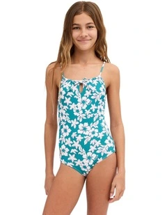 Girls 8-16 Coconut Rush One Piece Swimsuit In Evergreen