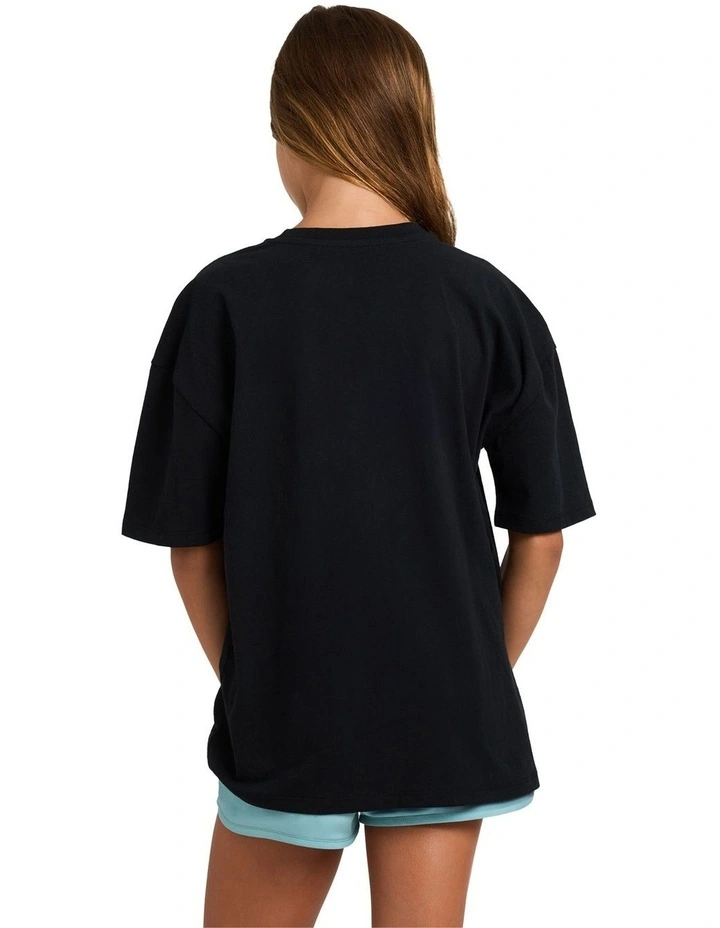 Girls 8-16 Dancing In Paradise Oversized T-Shirt In Black Pebble image 2