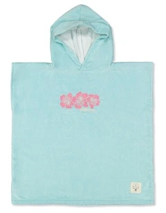 Girls 2-7 Little Lillies Hooded Towel In Plume Blue