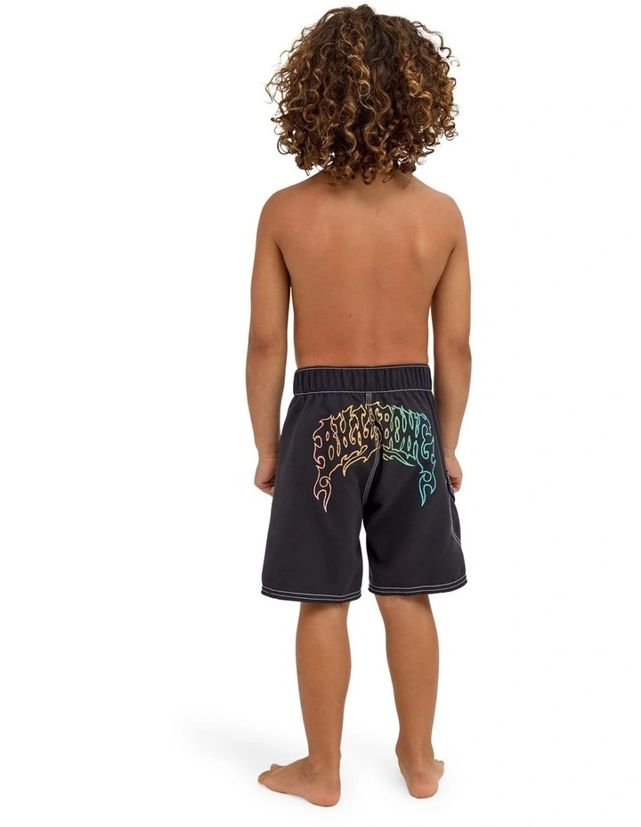 Boys 0-7 Groms Flare 13 Inch Boardshorts In Black image 2