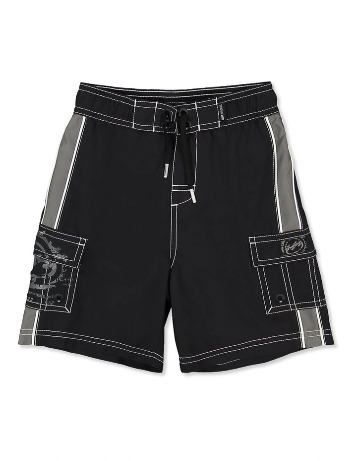 Boys 0-7 Groms Throw On 3.0 13 Inch Boardshorts In Black/Grey image 1