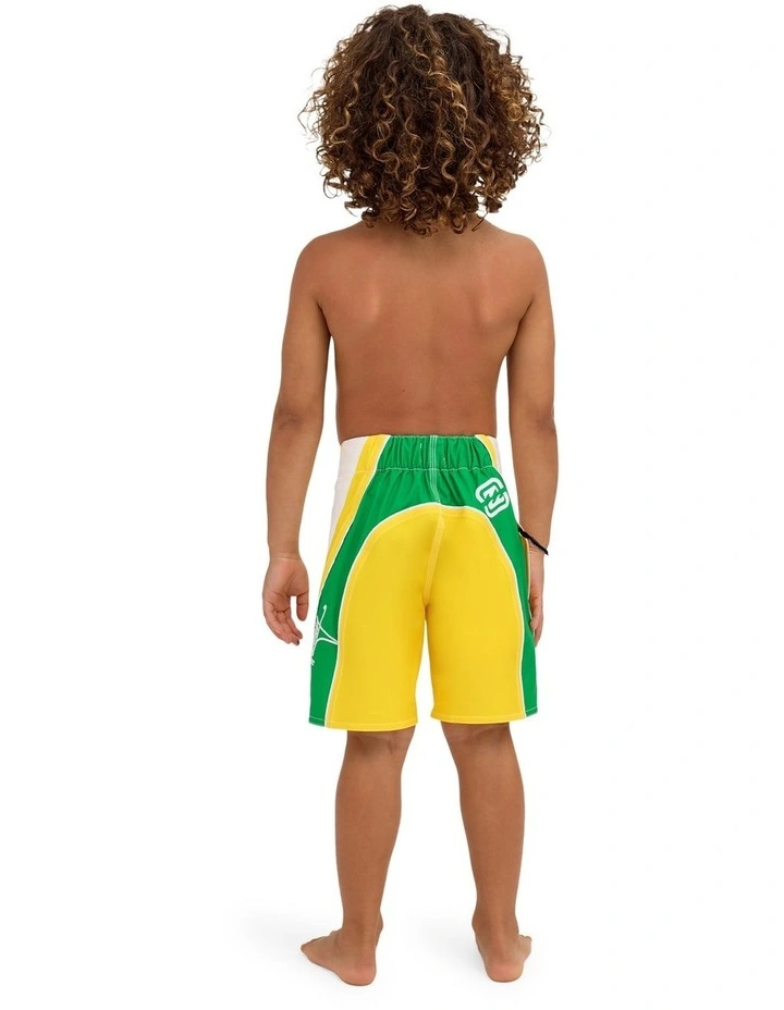 Boys 0-7 Groms Fluid 2K Boardshorts In True Yellow image 2