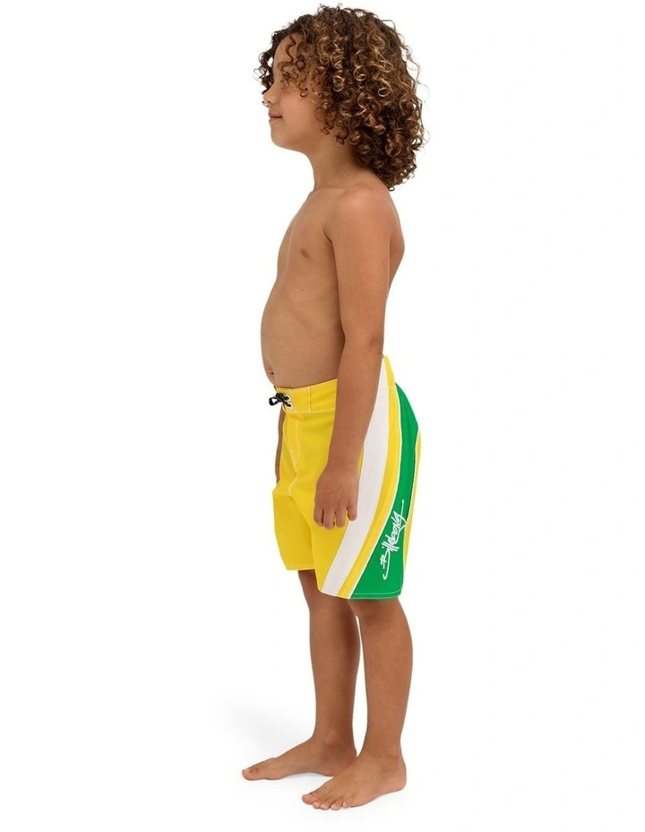 Boys 0-7 Groms Fluid 2K Boardshorts In True Yellow image 3