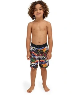 Boys 0-7 Groms Sticker Pack Layback 13 Inch Boardshorts In Multi