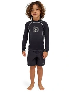 Boys 2-7 Groms Spec 73 UPF 50 Long Sleeve Rashguard In Black