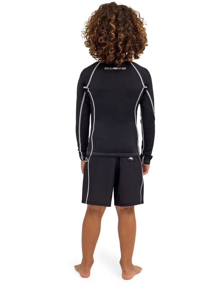 Boys 2-7 Groms Spec 73 UPF 50 Long Sleeve Rashguard In Black image 2