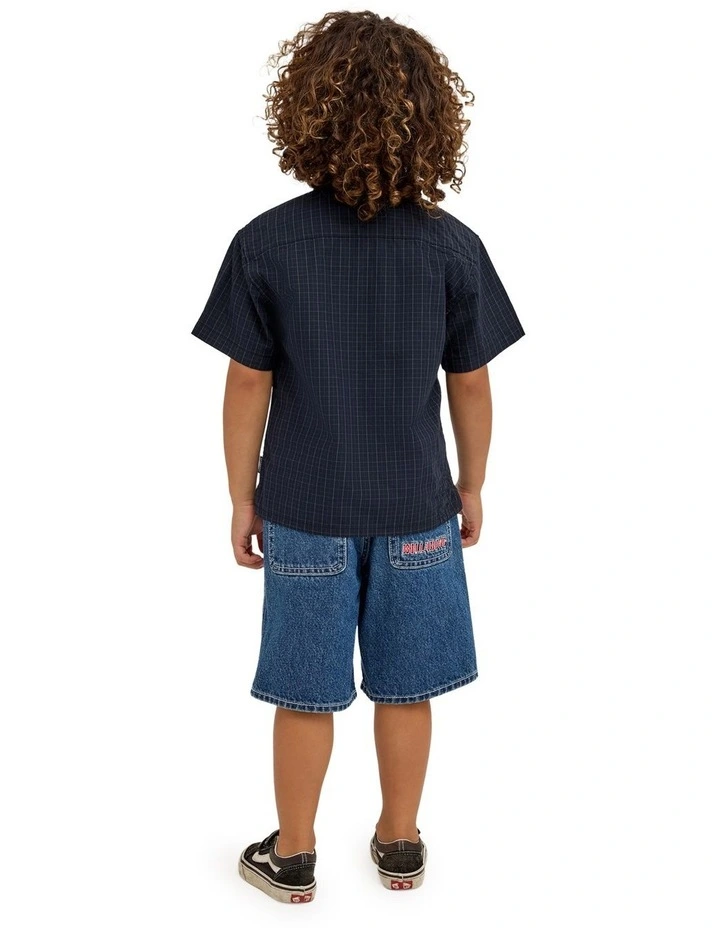 Boys 2-7 Groms Spec 73 Baggy Denim Shorts In Black image 2