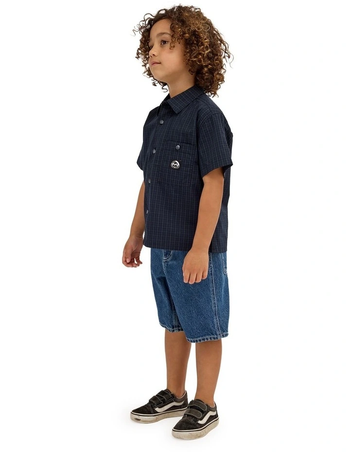 Boys 2-7 Groms Spec 73 Baggy Denim Shorts In Black image 3