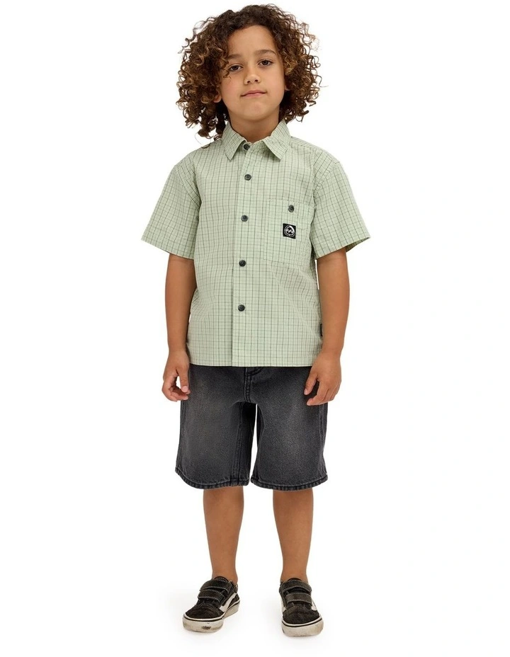Boys 2-7 Groms Spec 73 Baggy Denim Shorts In Ocean Wash image 1