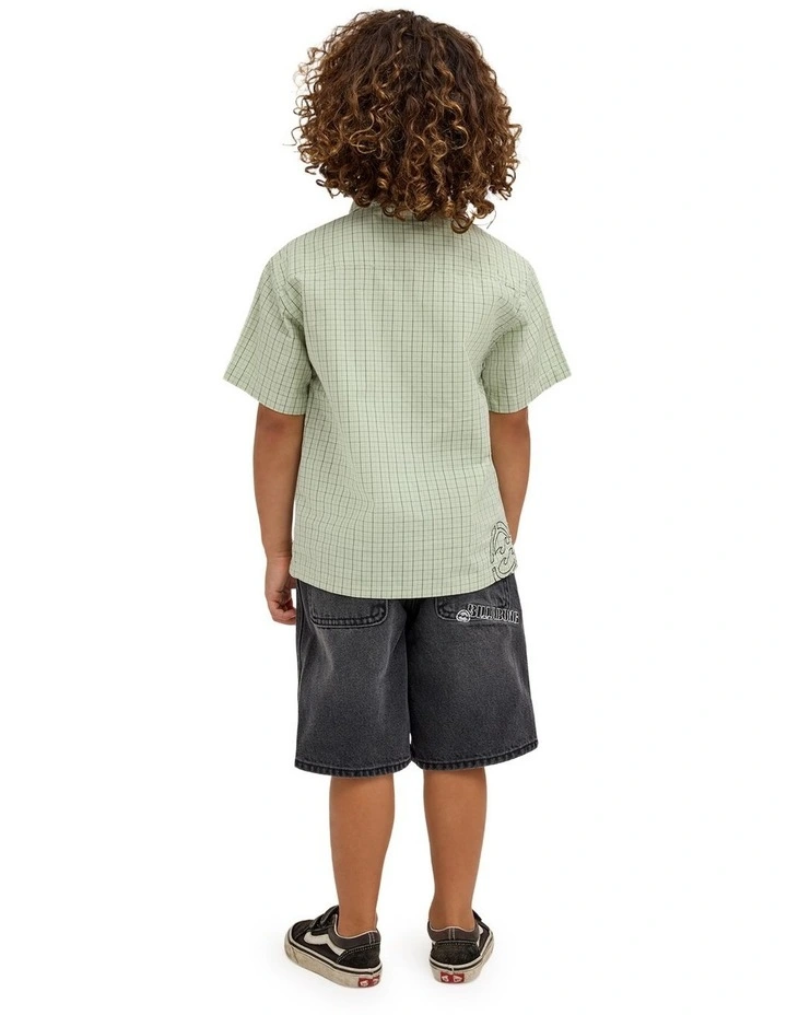 Boys 2-7 Groms Spec 73 Baggy Denim Shorts In Ocean Wash image 2