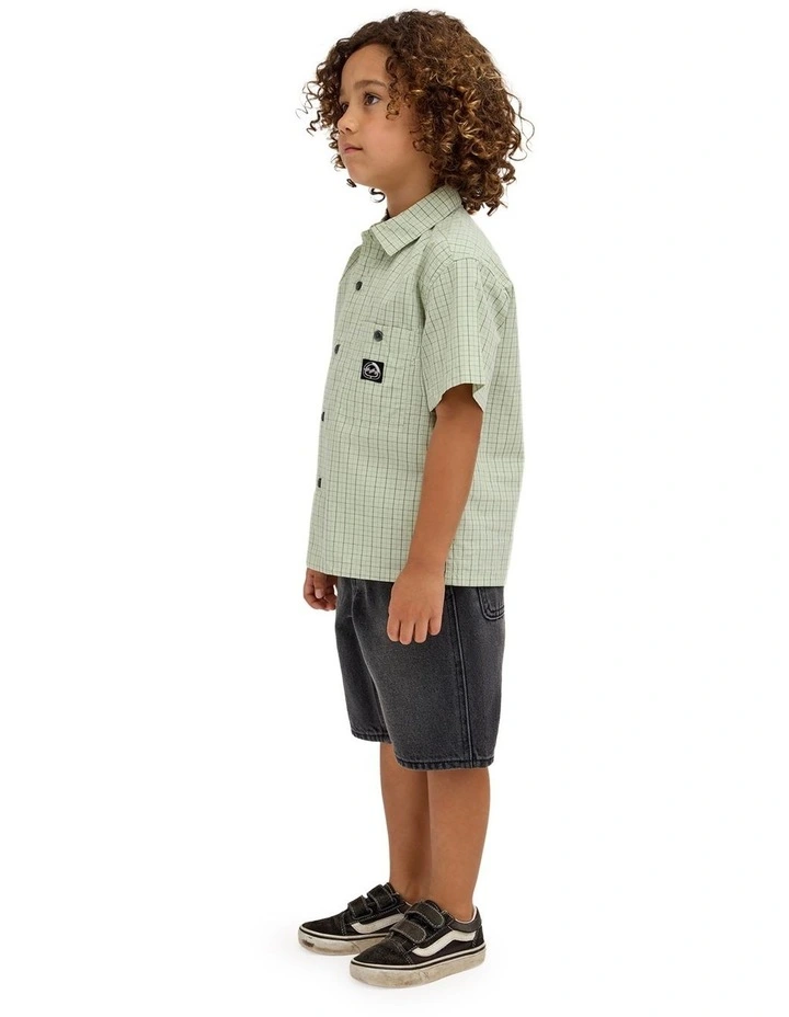 Boys 2-7 Groms Spec 73 Baggy Denim Shorts In Ocean Wash image 3