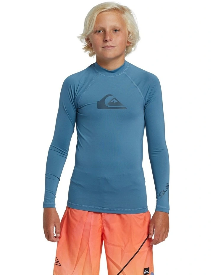 All Time Long Sleeve UPF 50 Rash Vest in Aegean Blue image 1