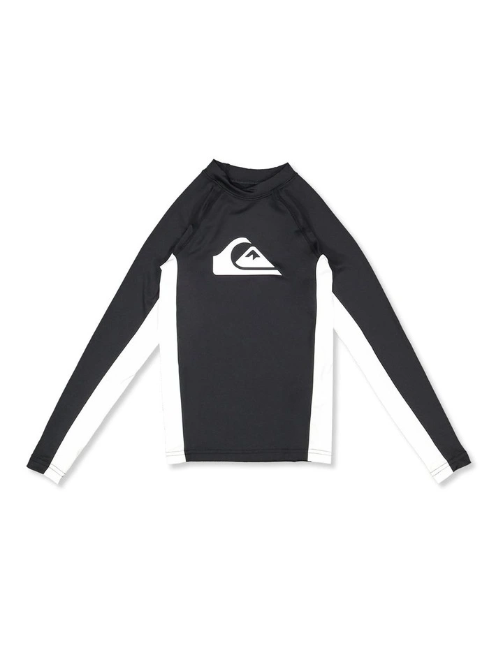 Boys 8-16 Everyday Long Sleeve UPF 50 Rash Vest Black image 1