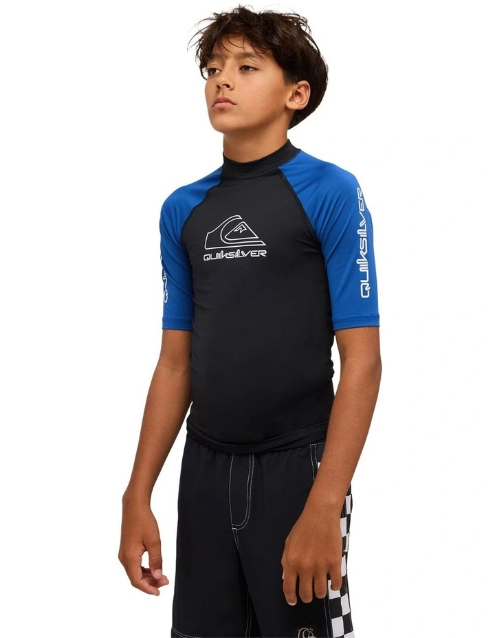On Tour Short Sleeve Rash Vest in Monaco in Blue image 3