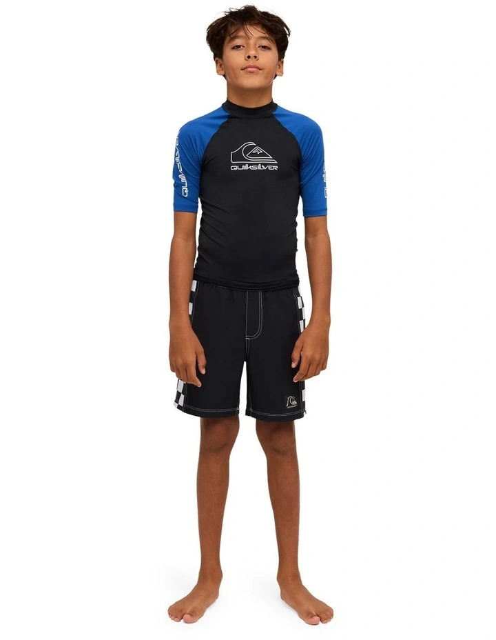 On Tour Short Sleeve Rash Vest in Monaco in Blue image 5