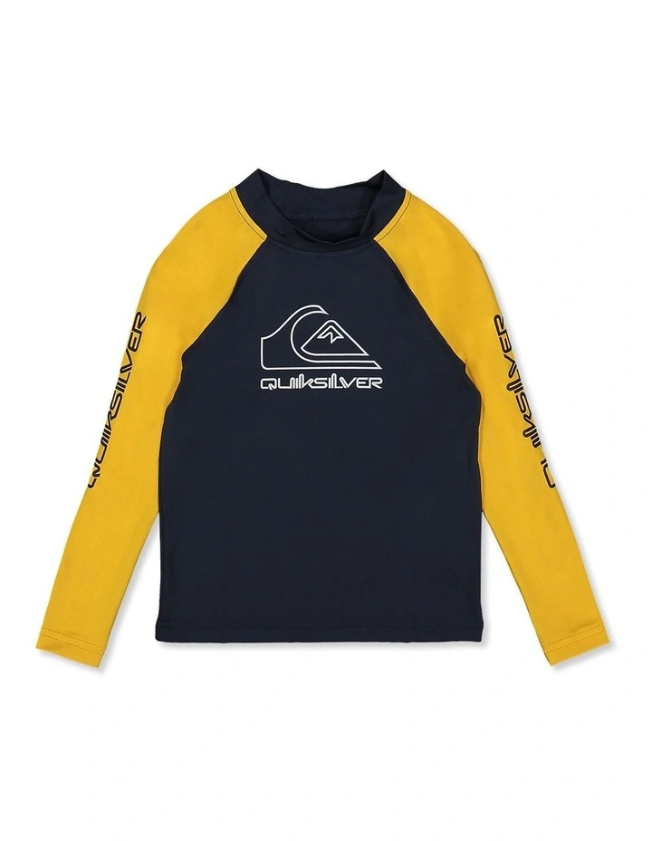 On Tour Long Sleeve Rash Vest in Mineral in Yellow image 1