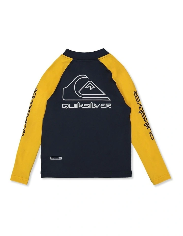 On Tour Long Sleeve Rash Vest in Mineral in Yellow image 2