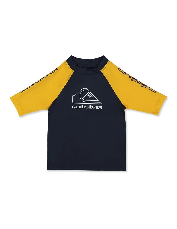 On Tour Short Sleeve Rash Vest in Mineral in Yellow image 1