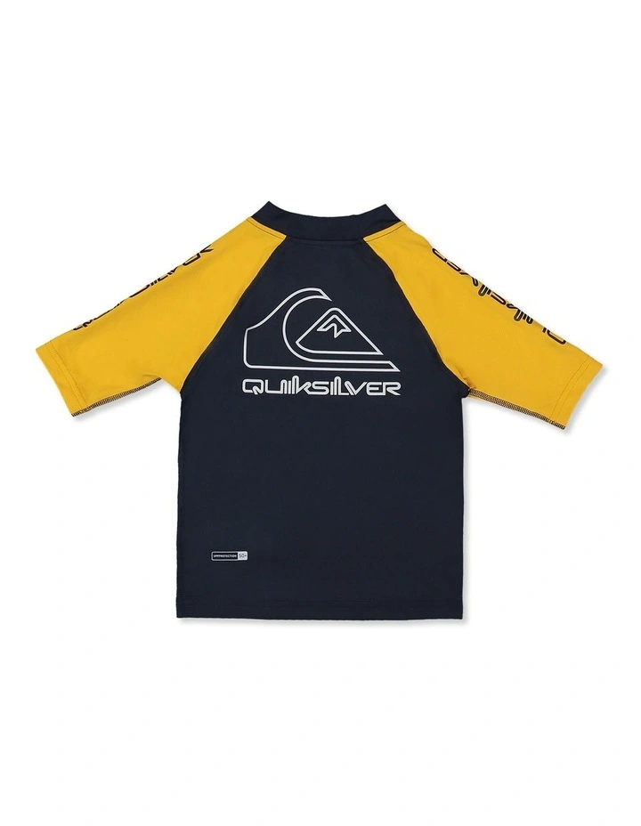 On Tour Short Sleeve Rash Vest in Mineral in Yellow image 2