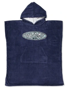 Boys 8-16 Waxheads Hooded Towel In Mood Indigo