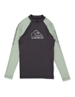 Boys 8-16 On tour Rash Vest In Iceberg Green