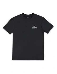 Boys 8-16 Carbon Short Sleeve Rashguard In Black