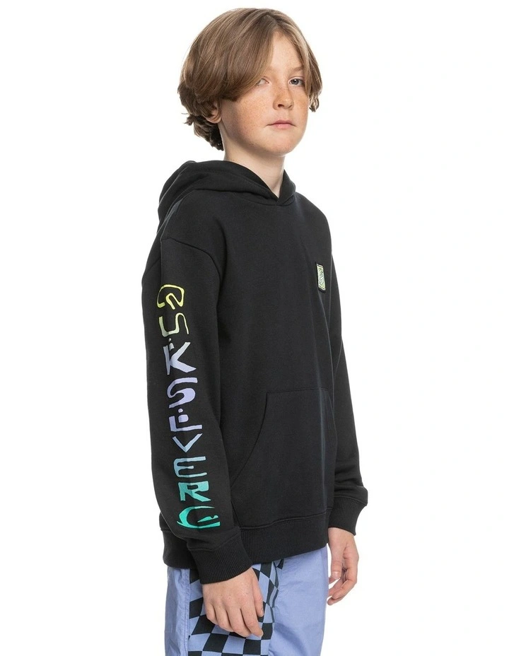 Radical Times Hood Fleece Top In Black image 3