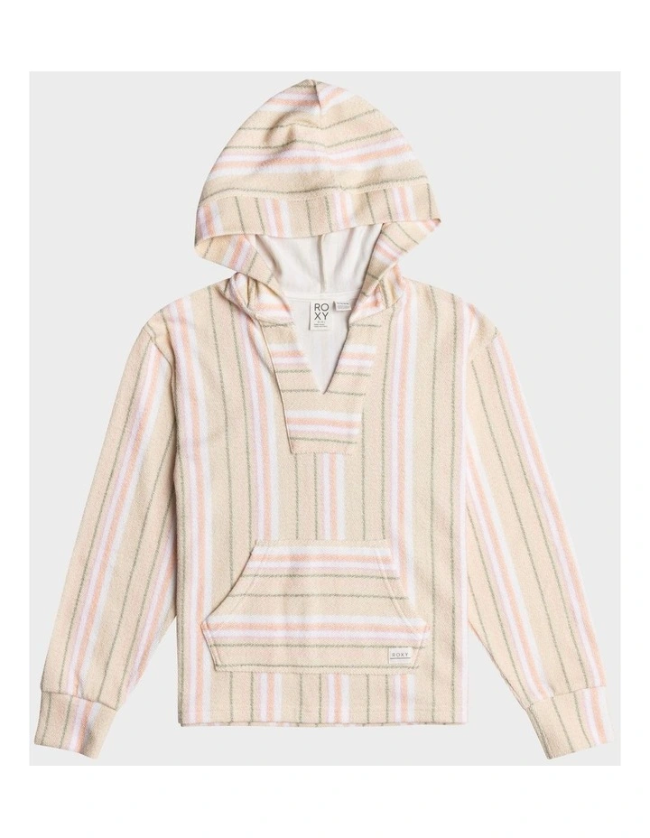 Feels Like Summer Beach Poncho Hoodie in White image 1