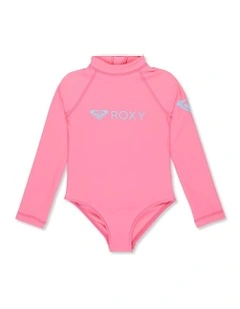 Heate Long Sleeve Onesie Rash Vest in Pink