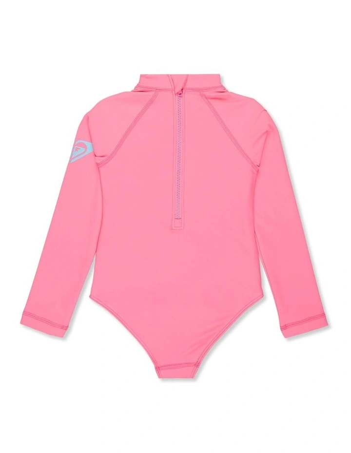 Heate Long Sleeve Onesie Rash Vest in Pink image 2