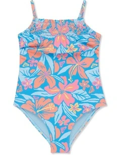 Hibiscus Hugs One Piece Swimsuit in Blue