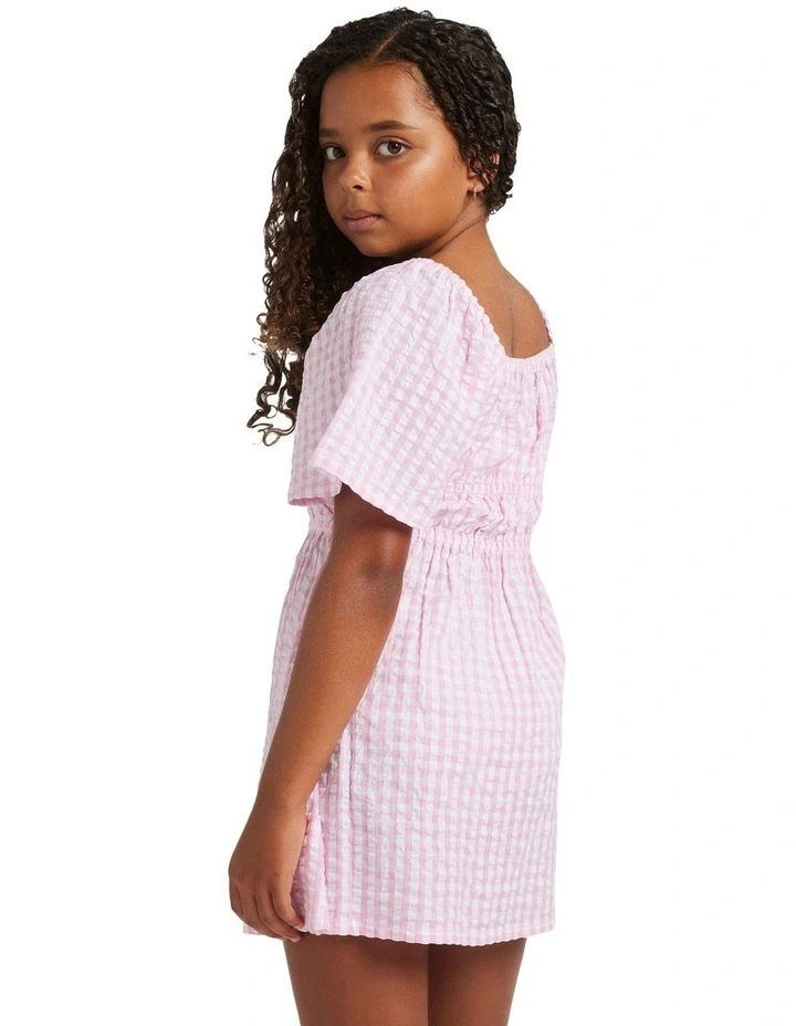 Daisy Check Mini Dress in Pink image 2