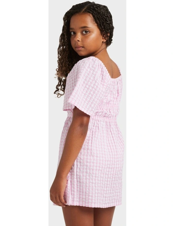 Daisy Check Mini Dress in Pink image 2