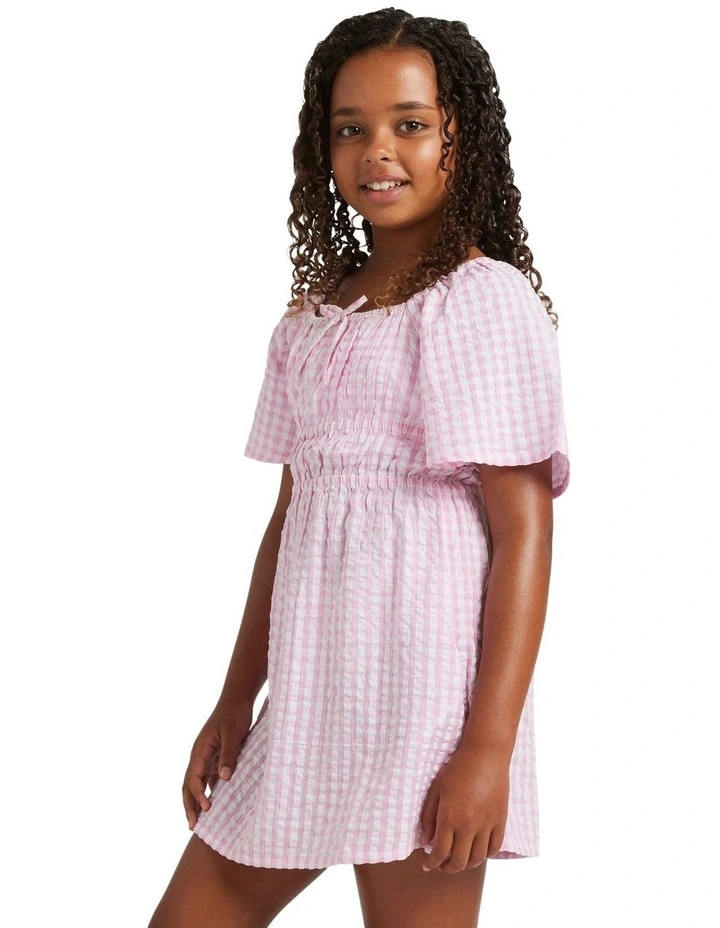 Daisy Check Mini Dress in Pink image 3