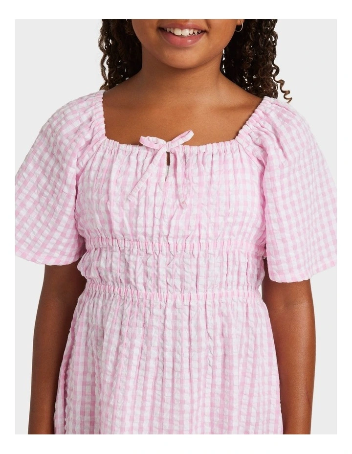 Daisy Check Mini Dress in Pink image 4