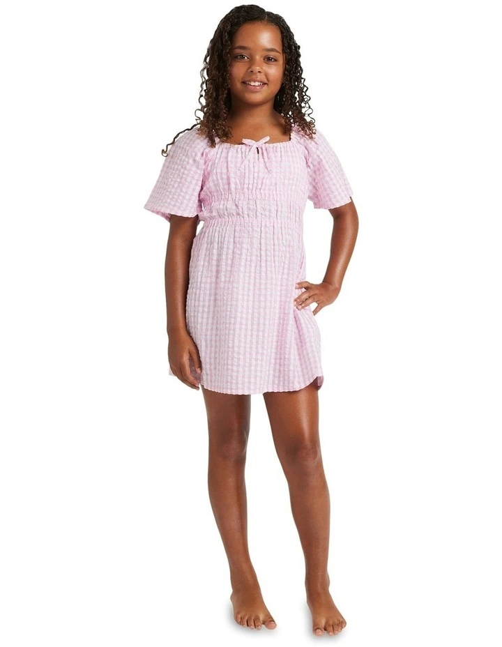 Daisy Check Mini Dress in Pink image 5
