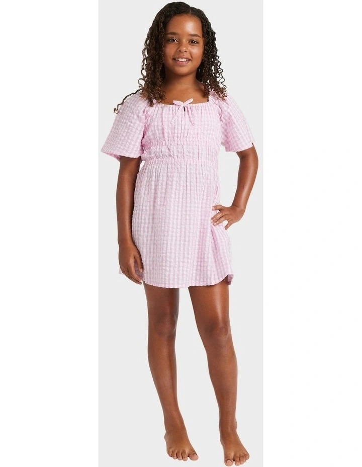 Daisy Check Mini Dress in Pink image 5