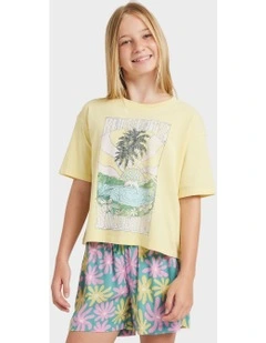 Lekeito Break Printed Elastic Waist Shorts in Green