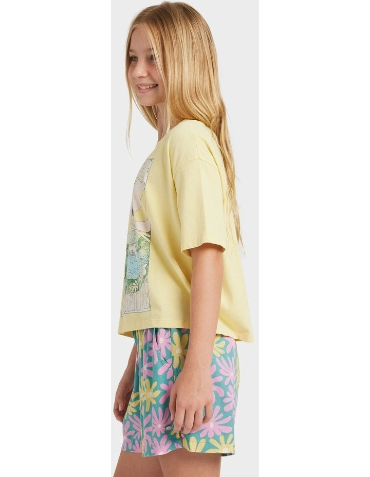 Lekeito Break Printed Elastic Waist Shorts in Green image 3