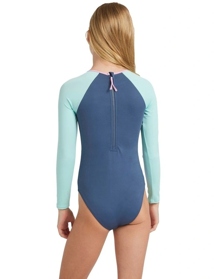 Colorblock One Piece Rash Vest in Indigo image 2