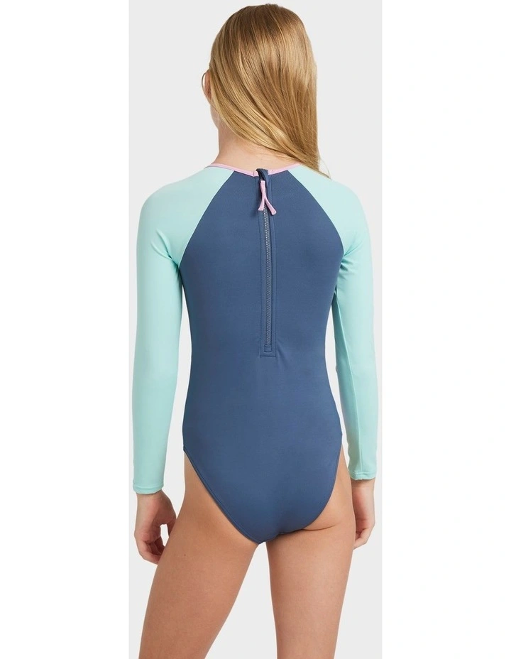 Colorblock One Piece Rash Vest in Indigo image 2