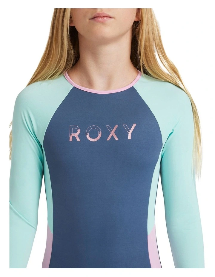 Colorblock One Piece Rash Vest in Indigo image 4