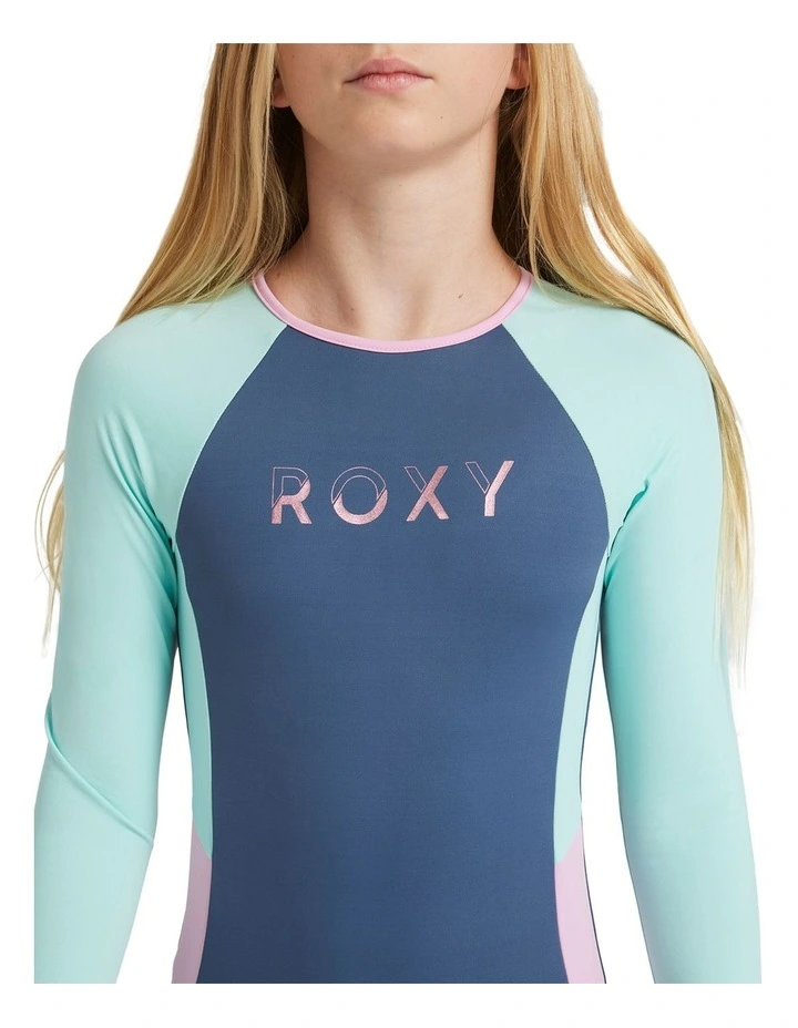 Colorblock One Piece Rash Vest in Indigo image 4
