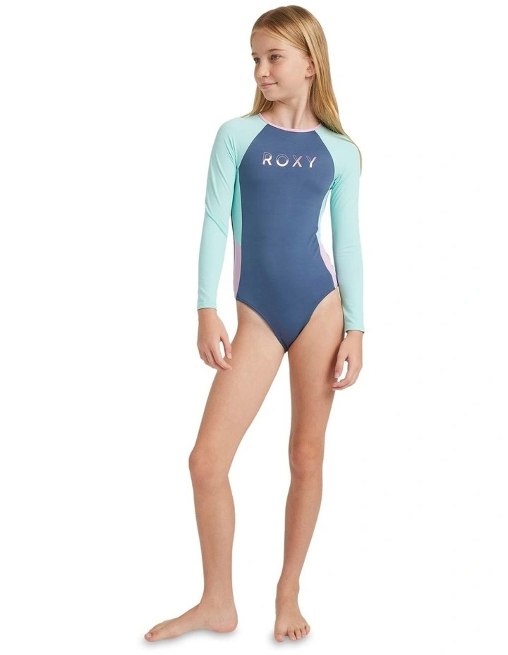 Colorblock One Piece Rash Vest in Indigo image 5