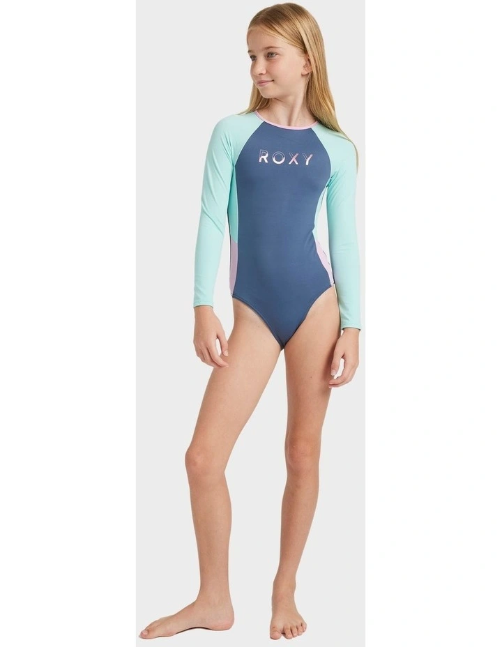 Colorblock One Piece Rash Vest in Indigo image 5