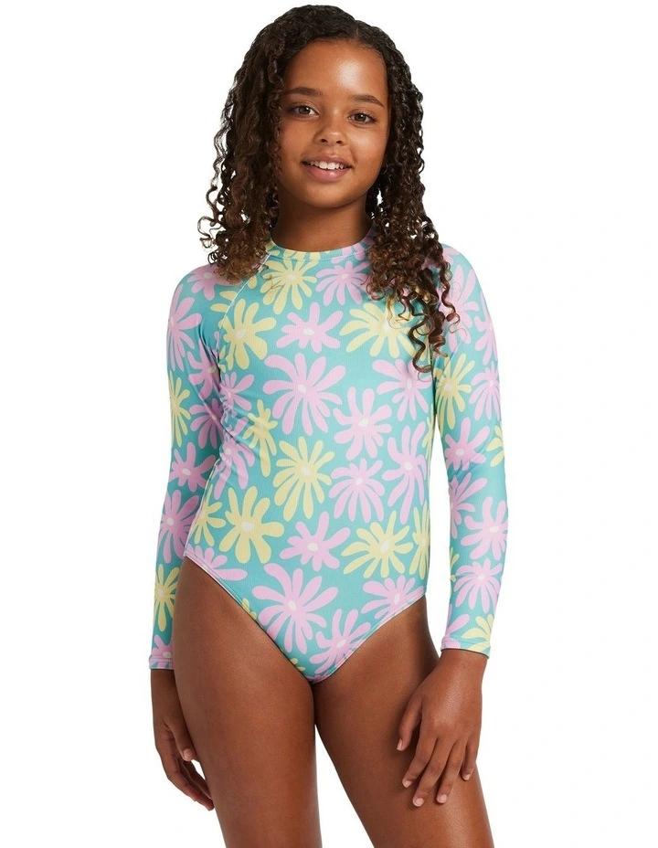 Flower Lover One Piece Rash Vest in Green image 1