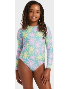Flower Lover One Piece Rash Vest in Green