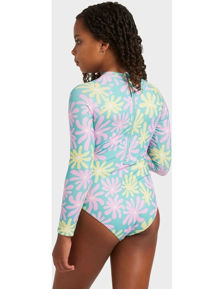 Flower Lover One Piece Rash Vest in Green image 2